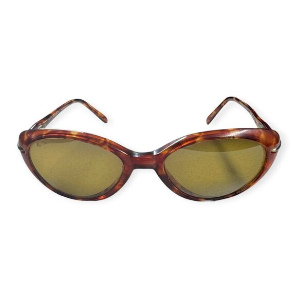 Maui Jim MJ-147-10 Oval Polarized Sunglasses Dark Brown Tortoise Frames Japan
